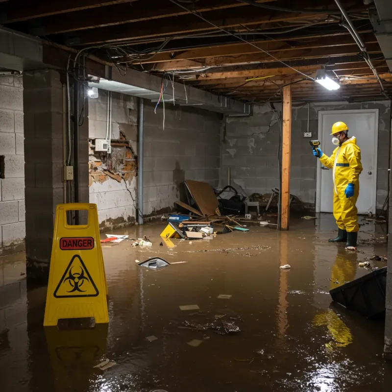 Flooded Basement Electrical Hazard in Koontz Lake, IN Property